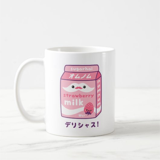 Niedliche Erdbeermilch Kaffeetasse (Links)