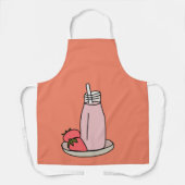 Niedliche Erdbeermilch rosa und weiß Schürze (Vorderseite)