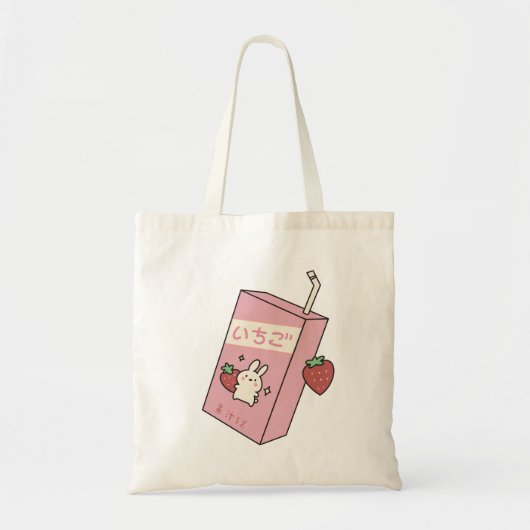 Niedliche Erdbeermilch Tragetasche (Vorne)