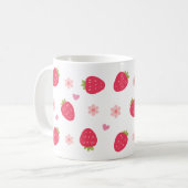 Niedliche Erdbeermuster Kaffeetasse (Vorderseite Links)