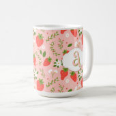 Niedliche Erdbeermuster-Tasse Kaffeetasse (VorderseiteRechts)