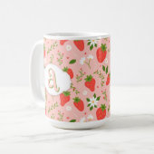 Niedliche Erdbeermuster-Tasse Kaffeetasse (Vorderseite Links)