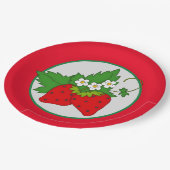Niedliche Erdbeerpickerei Party Pappteller (Schrägansicht)