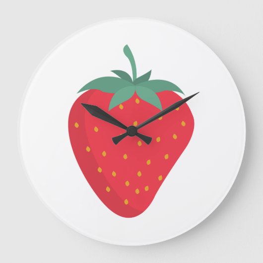 Niedliche Erdbeeruhr Große Wanduhr (Vorderseite)