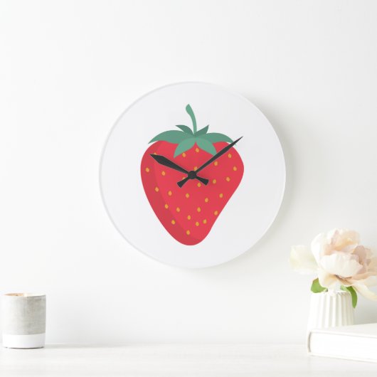 Niedliche Erdbeeruhr Große Wanduhr (Zuhause)
