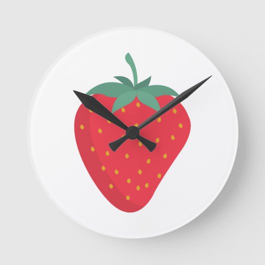 Niedliche Erdbeeruhr Runde Wanduhr (Vorderseite)