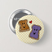 Niedliche Erdnussbutter-Herz-Gelee-Cartoon-Knöpfe Button (Vorne & Hinten)