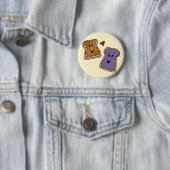 Niedliche Erdnussbutter-Herz-Gelee-Cartoon-Knöpfe Button (Beispiel)