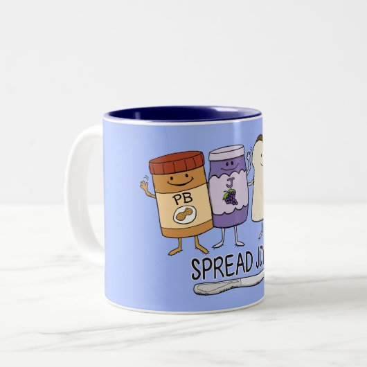 Niedliche Erdnussbutter-u. Gelee-u. Zweifarbige Tasse (Vorderseite Links)