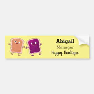 Niedliche Erdnussbutter und Gelee-Sandwich-Cartoon Autoaufkleber