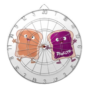 Niedliche Erdnussbutter und Gelee-Sandwich-Cartoon Dartscheibe