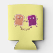 Niedliche Erdnussbutter und Gelee-Sandwich-Cartoon Dosenkühler (Rückseite)