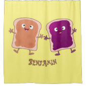 Niedliche Erdnussbutter und Gelee-Sandwich-Cartoon Duschvorhang (Vorderseite)