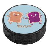 Niedliche Erdnussbutter und Gelee-Sandwich-Cartoon Eishockey Puck (3/4)
