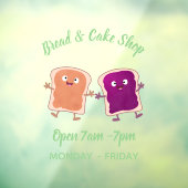 Niedliche Erdnussbutter und Gelee-Sandwich-Cartoon Fensteraufkleber (Blatt 3)