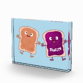 Niedliche Erdnussbutter und Gelee-Sandwich-Cartoon Fotoblock (Rechts)