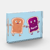 Niedliche Erdnussbutter und Gelee-Sandwich-Cartoon Fotoblock (Links)