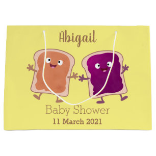 Niedliche Erdnussbutter und Gelee-Sandwich-Cartoon Große Geschenktüte