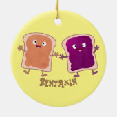 Niedliche Erdnussbutter und Gelee-Sandwich-Cartoon Keramik Ornament (Hinten)