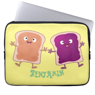 Niedliche Erdnussbutter und Gelee-Sandwich-Cartoon Laptopschutzhülle