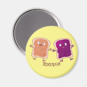 Niedliche Erdnussbutter und Gelee-Sandwich-Cartoon Magnet (Vorderseite/Rückseite)