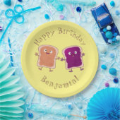 Niedliche Erdnussbutter und Gelee-Sandwich-Cartoon Pappteller (Party)