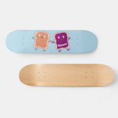 Niedliche Erdnussbutter und Gelee-Sandwich-Cartoon Skateboard (Horizontal)