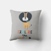 Niedliche Erkundung von Löwenkindern Kissen (Rückseite)