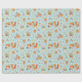 Niedliche Erntetiere mit Gemüse Geschenkpapier (Flach)