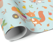 Niedliche Erntetiere mit Gemüse Geschenkpapier (Rolleneckpunkt)