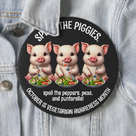 Niedliche Ersparnis für Schweine, die Salate essen Button