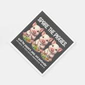 Niedliche Ersparnis für Schweine, die Salate essen Serviette (Ecke)