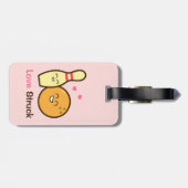 Niedliche erstaunliche Bowling Ball und Button Lie Gepäckanhänger (Rückseite horizontal)