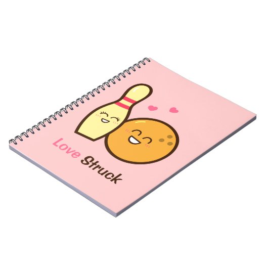 Niedliche erstaunliche Bowling Ball und Button Lie Notizblock (Linke Seite)