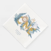 Niedliche erste Geburtstagssafari-Tiere Serviette (Ecke)