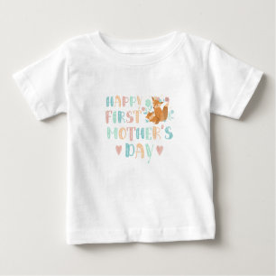 Niedliche Erste Mütter Tag Boho Typografie Baby T-shirt