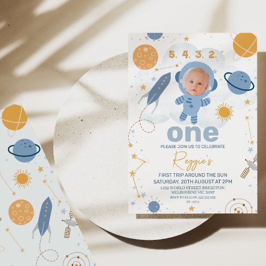 Niedliche erste Reise rund um die Sonne 1. Geburts Einladung