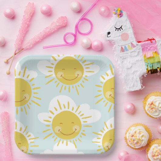 Niedliche erste Reise um die Sonne Erster Geburtst Pappteller (Party)