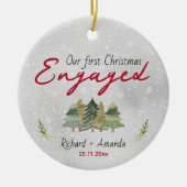 Niedliche erste Weihnachtsbäume Verlobung Keramik Ornament (Vorne)