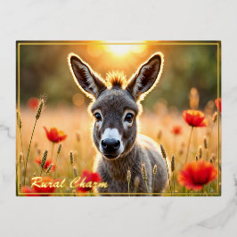 Niedliche Eselspopäden schmücken Tierkunst Folien Feiertagspostkarte