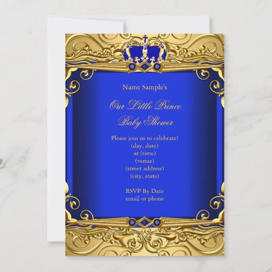 Niedliche Ethnic Baby Shower Boy Regal Royal Blue Einladung (Rückseite)