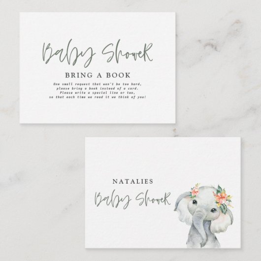 niedliche Eukalyptus-Elefantenbrause Mitteilungskarte (Vorne/Hinten)