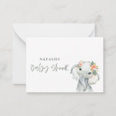 niedliche Eukalyptus-Elefantenbrause Mitteilungskarte (Rückseite)