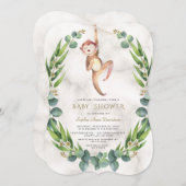 Niedliche Eukalyptus-Wreath-Kinderdusche Einladung (Vorne/Hinten)