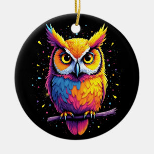 Niedliche Eukalyptuskunst Owl Nocturnal Bird Lover Keramik Ornament