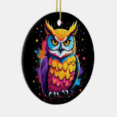 Niedliche Eukalyptuskunst Owl Nocturnal Bird Lover Keramik Ornament (Rechts)