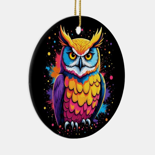 Niedliche Eukalyptuskunst Owl Nocturnal Bird Lover Keramik Ornament (Rechts)