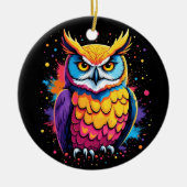 Niedliche Eukalyptuskunst Owl Nocturnal Bird Lover Keramik Ornament (Vorne)