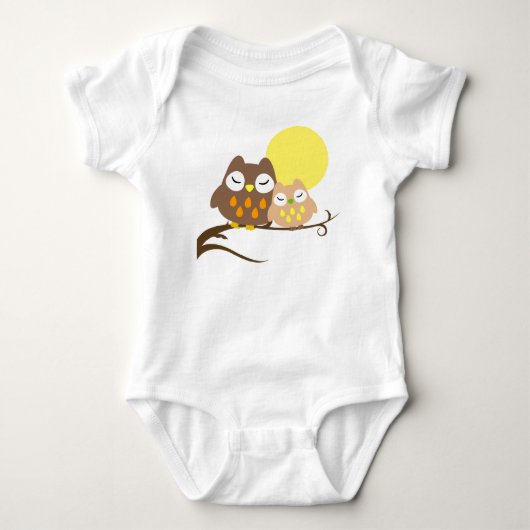 Niedliche Eule auf dem Baum Baby Strampler (Vorderseite)