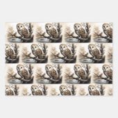 Niedliche Eule auf einem Zweig Geschenkpapier Set (Vorderseite 3)